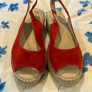 Eric Michael Red suede Espadrille Sandals New , size 39